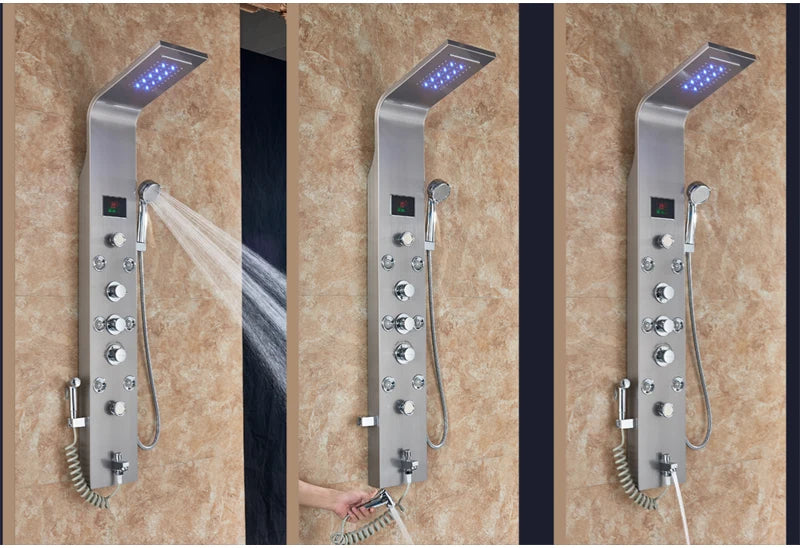Led Bathroom Shower Panel Modes Intelligent Lcd Shower