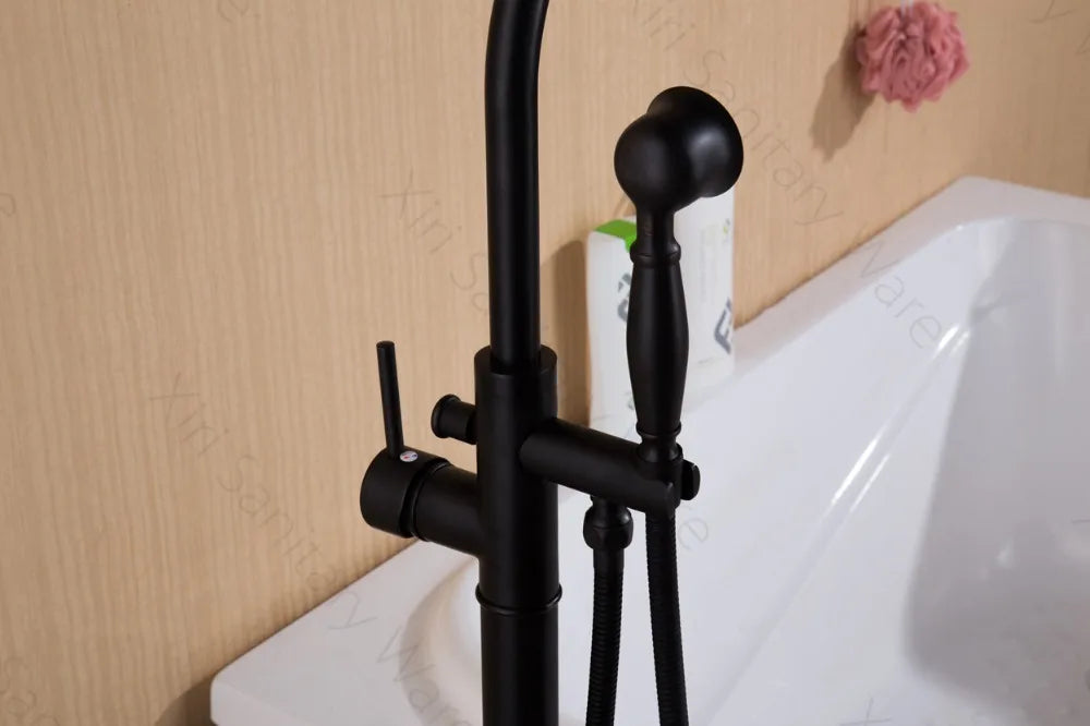 Bathtub Faucets Antique/ Black Floor Mounted Standing Bathtub