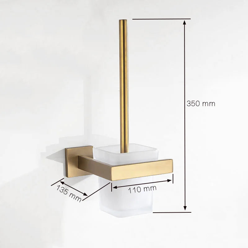 Gold Brushed Bathroom Hardware Towel Bar Rail Toilet