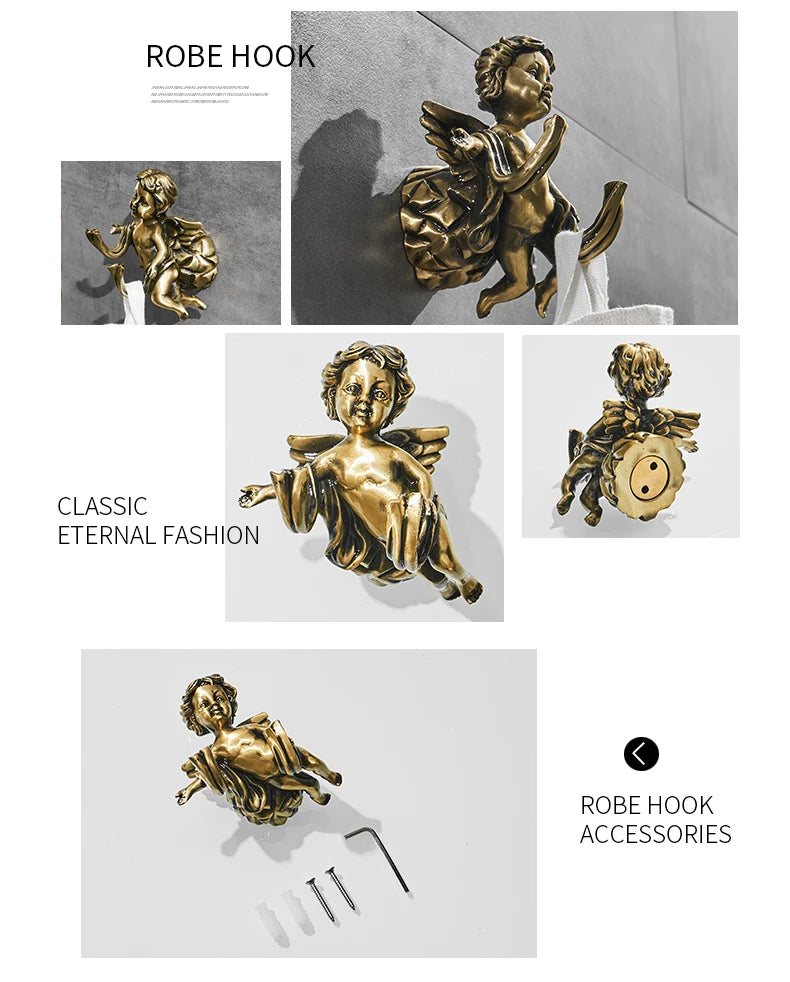 Antique Bronze Bathroom Hardware Towel Ring Robe Hook