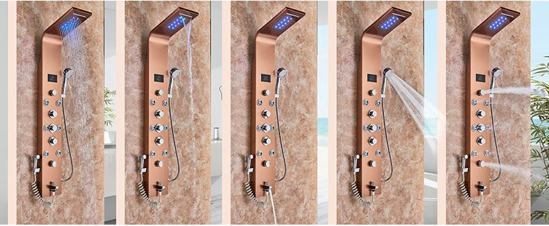 Led Bathroom Shower Panel Modes Intelligent Lcd Shower