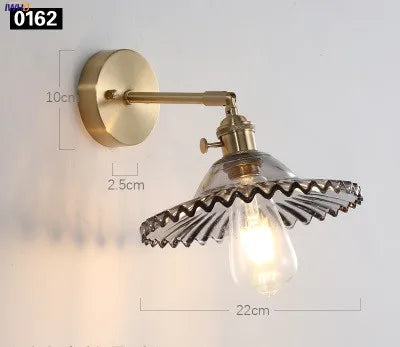 Iwhd Janpan Copper Glass Led Wall Light Fixtures