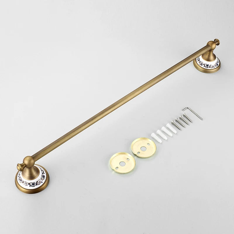 20-Piece Antique Brass Wall Mounted Bathroom Hardware Toilet