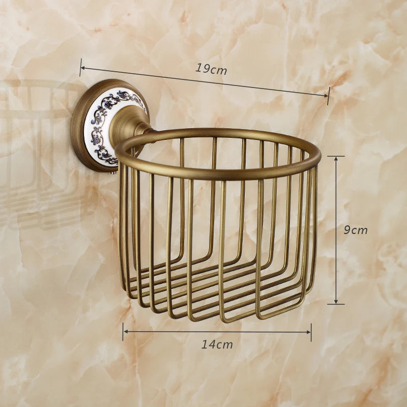 20-Piece Antique Brass Wall Mounted Bathroom Hardware Toilet