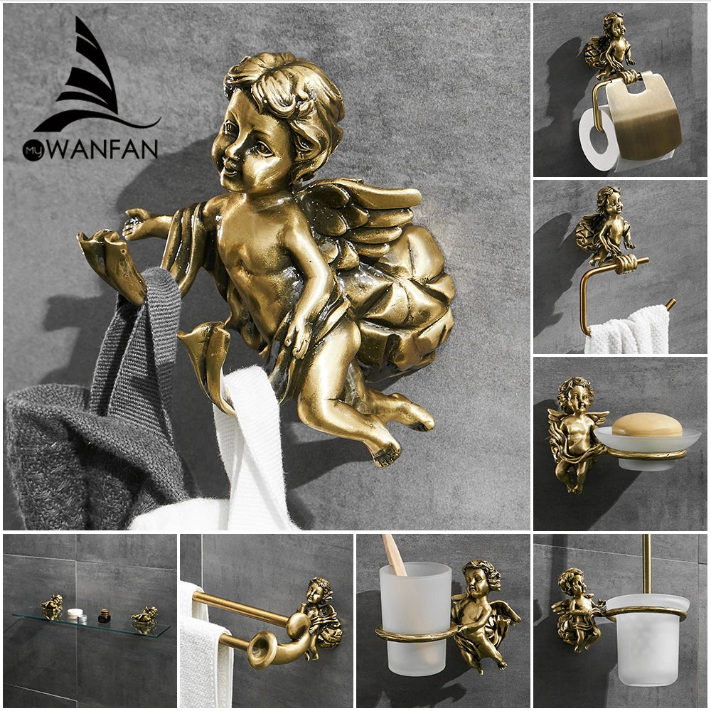 Antique Bronze Bathroom Hardware Towel Ring Robe Hook