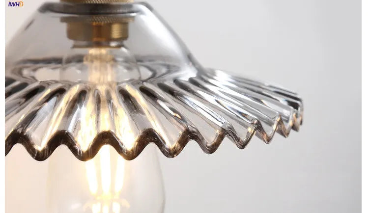 Iwhd Janpan Copper Glass Led Wall Light Fixtures