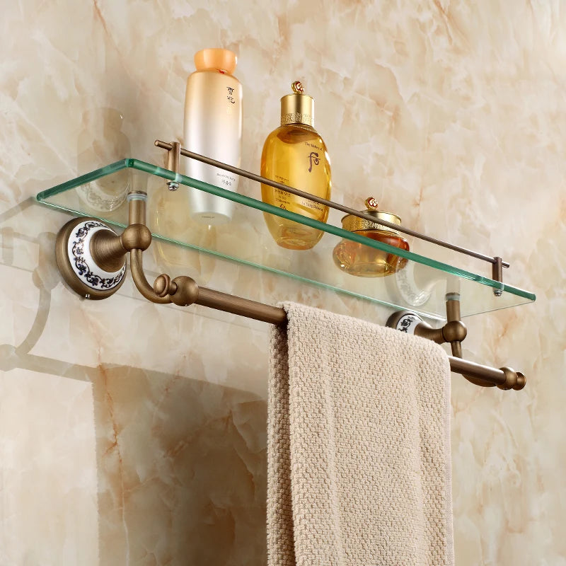 20-Piece Antique Brass Wall Mounted Bathroom Hardware Toilet