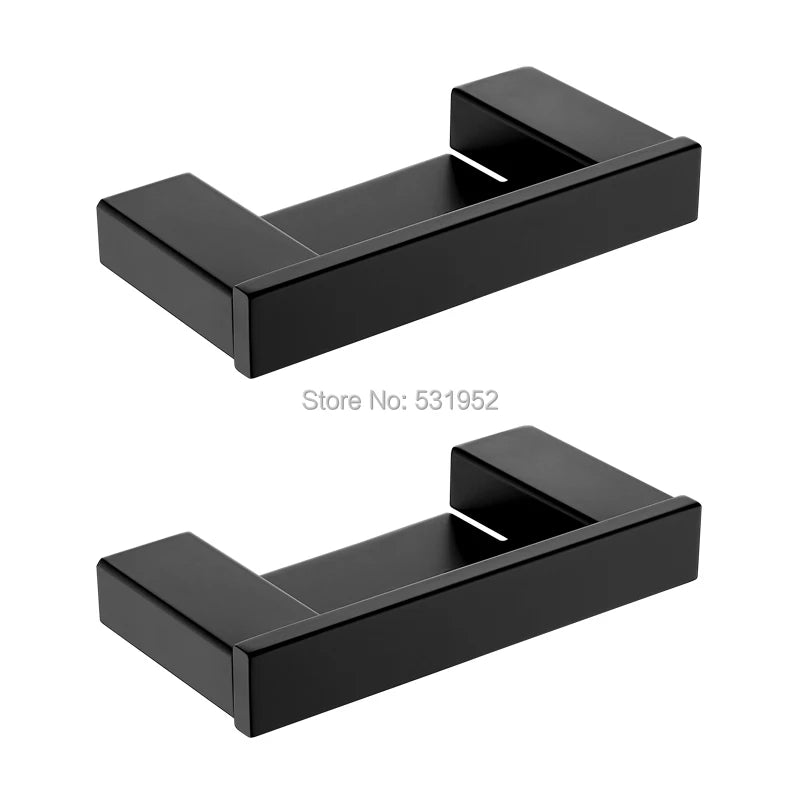 Matte Black Bathroom Hardware Towel Rack Shelf Hook