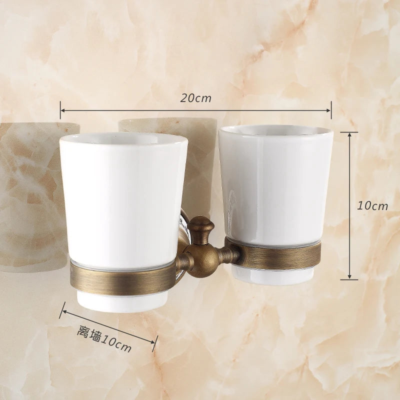 20-Piece Antique Brass Wall Mounted Bathroom Hardware Toilet