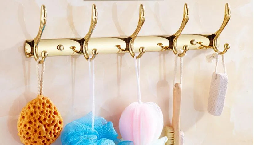 Wall Mounted Gold/Chrome/Rose Gold Clothes Hat Hook Row