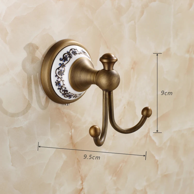 20-Piece Antique Brass Wall Mounted Bathroom Hardware Toilet