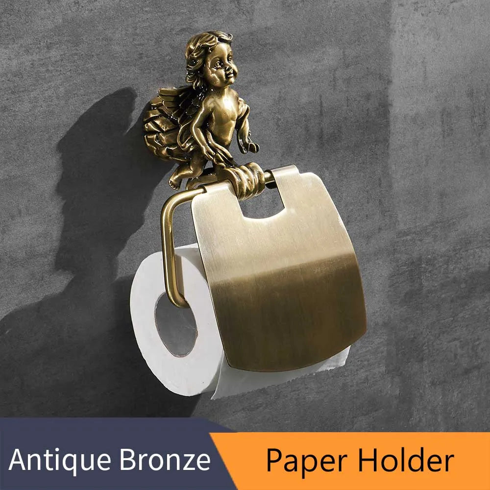Antique Bronze Bathroom Hardware Towel Ring Robe Hook