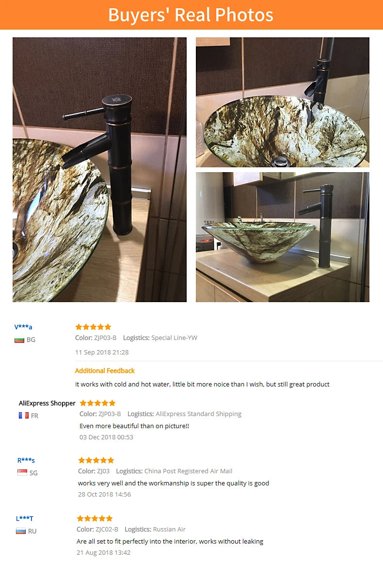 Zgrk Black Waterfall Bathroom Sink Faucet Vessel Tall