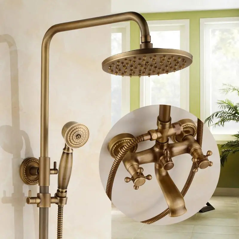 Bathroom Rain Shower Antique Bronze Wall Mounted Bath