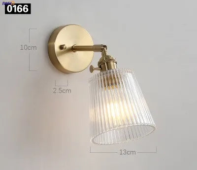 Iwhd Janpan Copper Glass Led Wall Light Fixtures