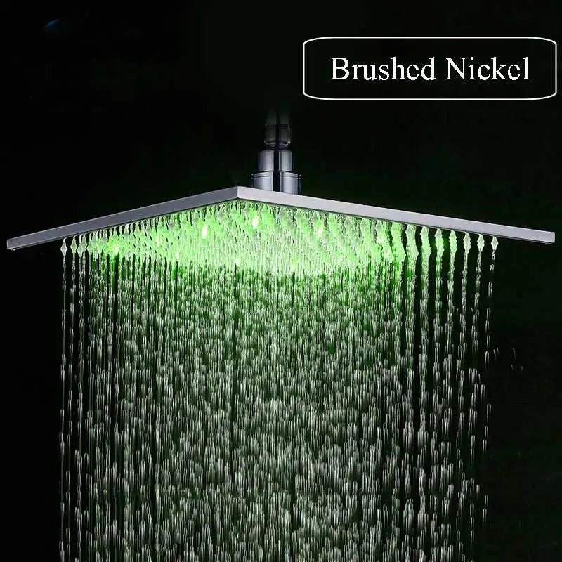 Matte Black 16 Inch Rainfall Shower Head Brass