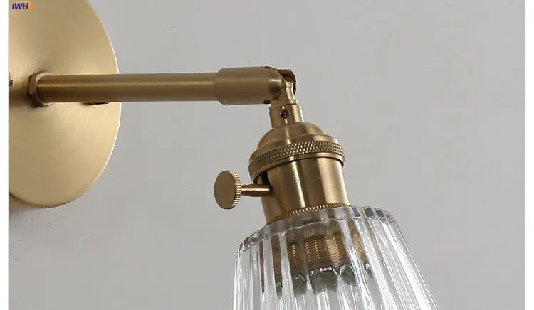 Iwhd Janpan Copper Glass Led Wall Light Fixtures