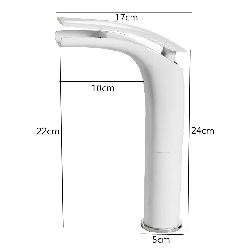 Bathroom Basin Faucet White Black Solid Brass Specail