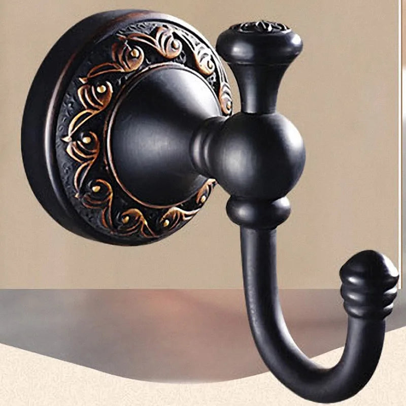 Modern Black Wall Mounted Bath Hardware Luxury Brass