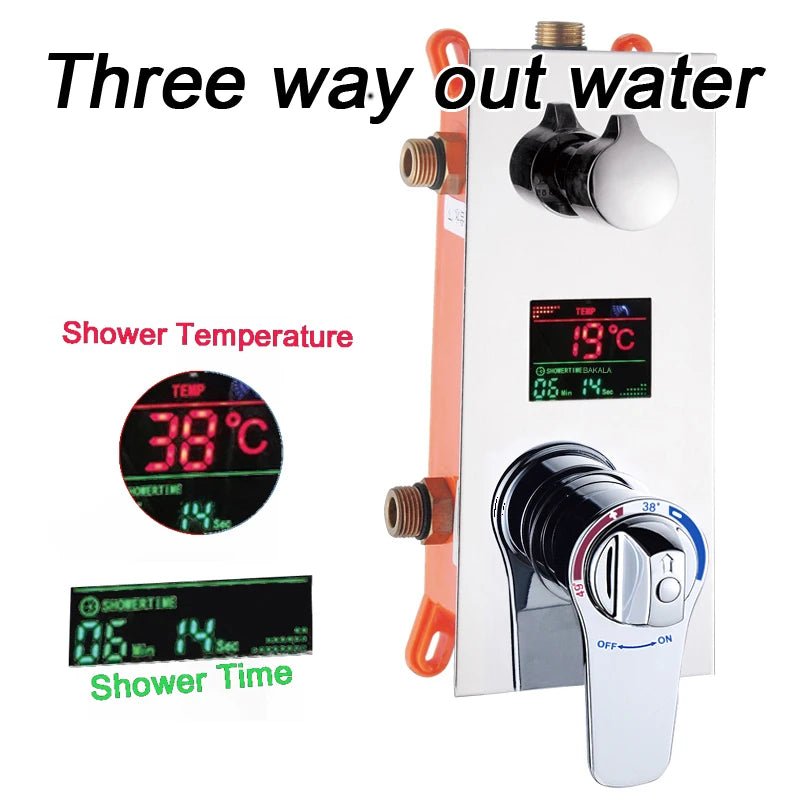 Brass Bathroom Concealed Thermostatic Mixing Valve Wall Mounted