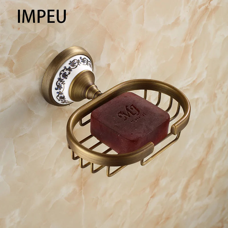 20-Piece Antique Brass Wall Mounted Bathroom Hardware Toilet