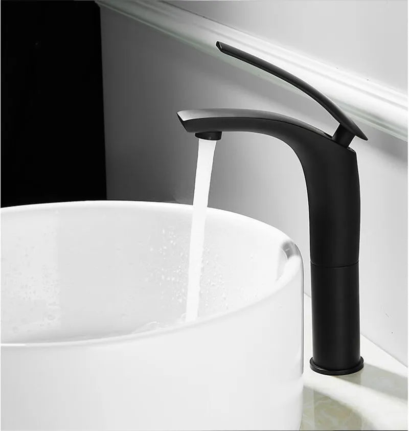 Bathroom Basin Faucet White Black Solid Brass Specail
