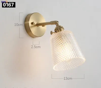 Iwhd Janpan Copper Glass Led Wall Light Fixtures