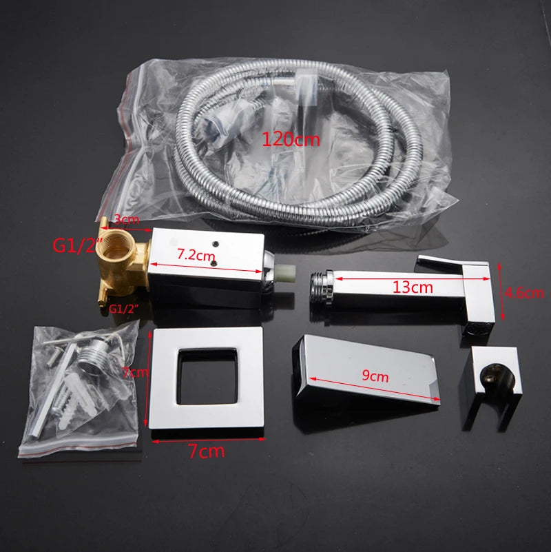 Black/Chrome Toilet Shower Mixer Faucet Cold Water Mixer