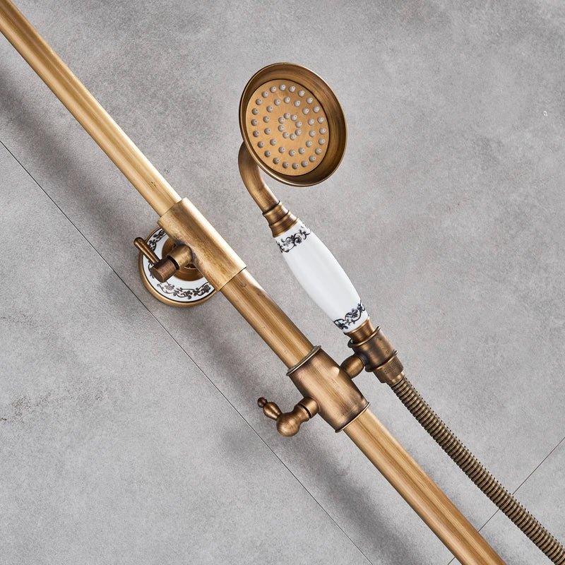 Luxury Shower Faucet Dual Handle Rainfall Bathroom Shower