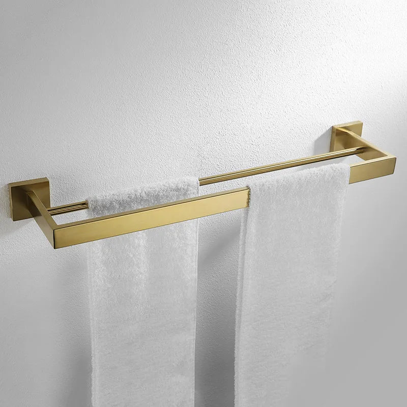 Gold Brushed Bathroom Hardware Towel Bar Rail Toilet