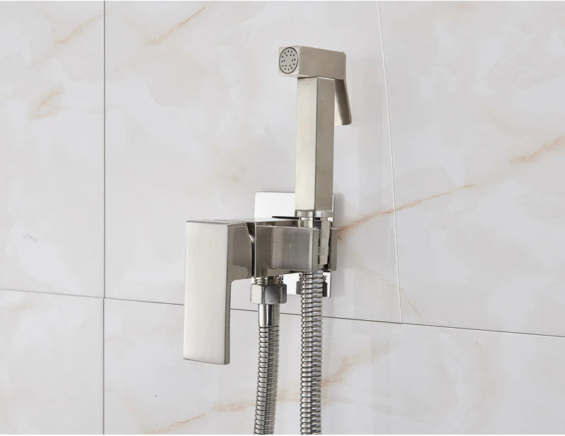 Black/Chrome Toilet Shower Mixer Faucet Cold Water Mixer