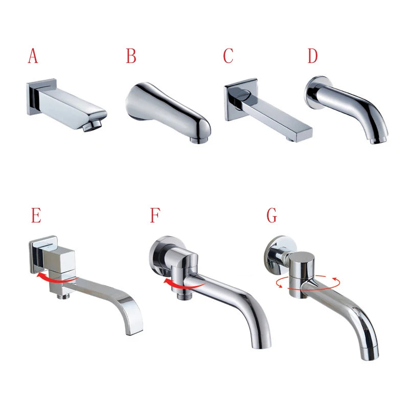 Becola Wall Mounted Faucet Spout Square Round Brass