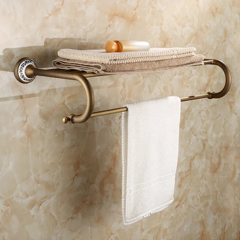 20-Piece Antique Brass Wall Mounted Bathroom Hardware Toilet
