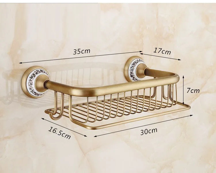 20-Piece Antique Brass Wall Mounted Bathroom Hardware Toilet