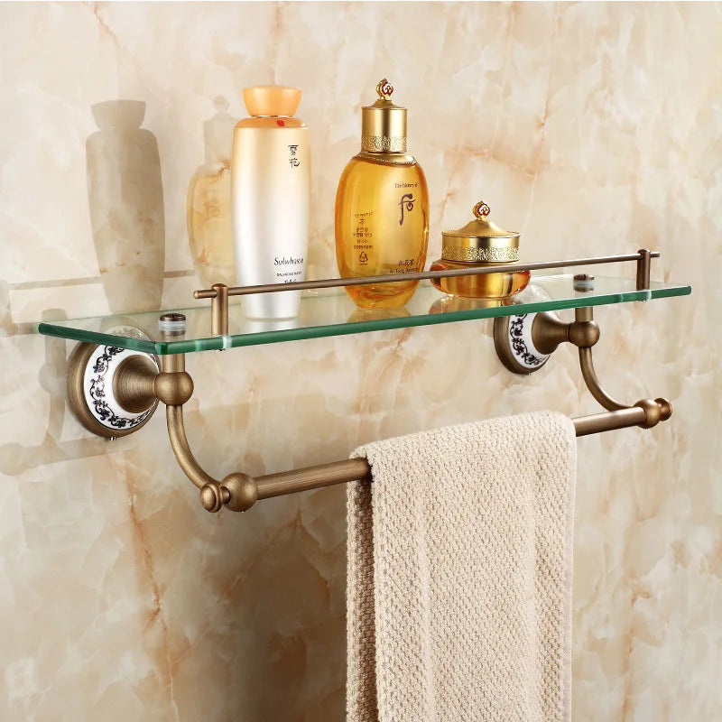20-Piece Antique Brass Wall Mounted Bathroom Hardware Toilet