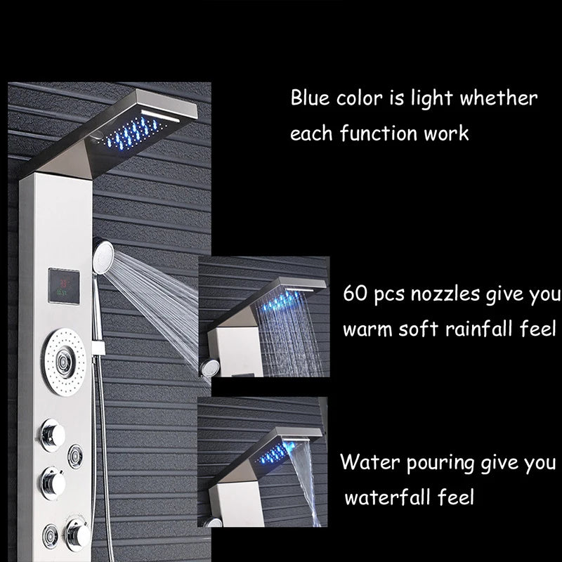 Led Light Bathroom Shower Faucet Led Rainfall Shower