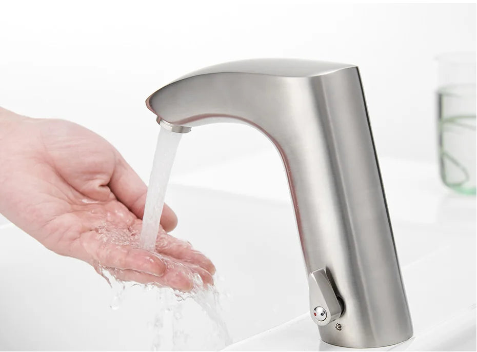 Black Bathroom Faucet Electric Automatic Sensor Mixer Touchless