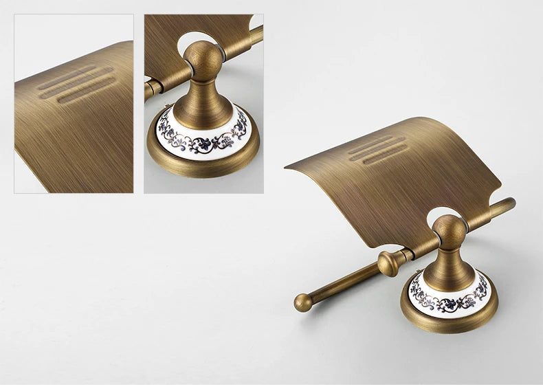 20-Piece Antique Brass Wall Mounted Bathroom Hardware Toilet