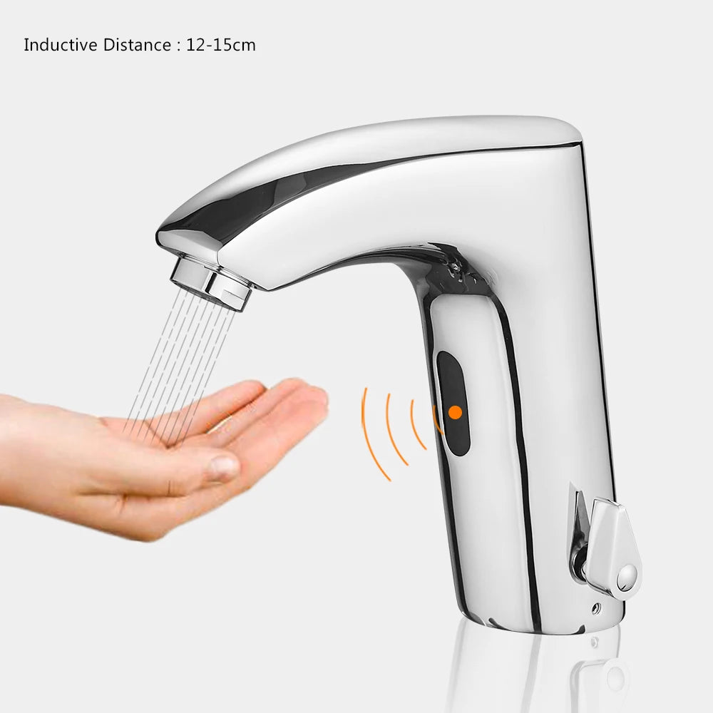 Black Bathroom Faucet Electric Automatic Sensor Mixer Touchless