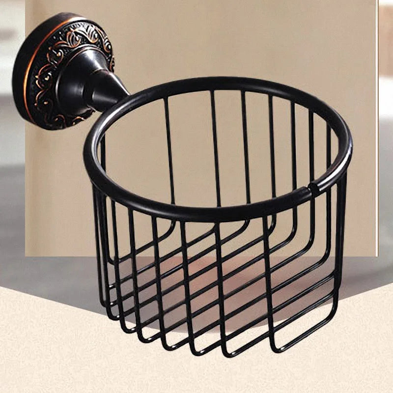 Modern Black Wall Mounted Bath Hardware Luxury Brass