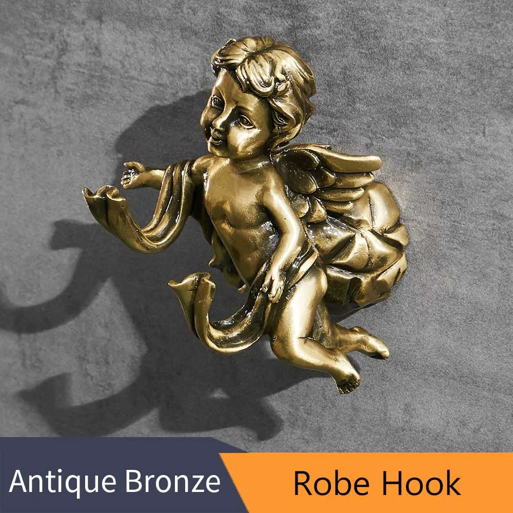 Antique Bronze Bathroom Hardware Towel Ring Robe Hook