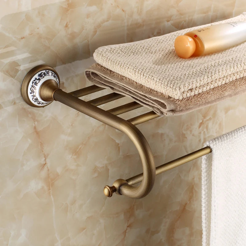 20-Piece Antique Brass Wall Mounted Bathroom Hardware Toilet