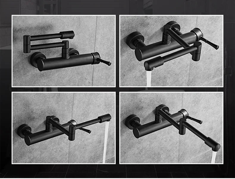 Samoel Brass Black Wall Mounted Dual Hole Foldable