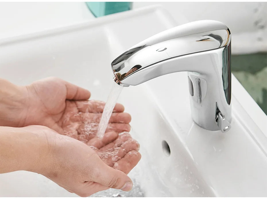 Black Bathroom Faucet Electric Automatic Sensor Mixer Touchless