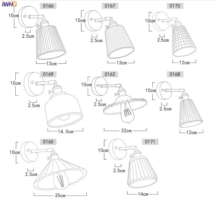 Iwhd Janpan Copper Glass Led Wall Light Fixtures