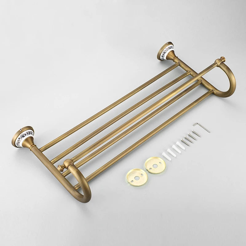 20-Piece Antique Brass Wall Mounted Bathroom Hardware Toilet