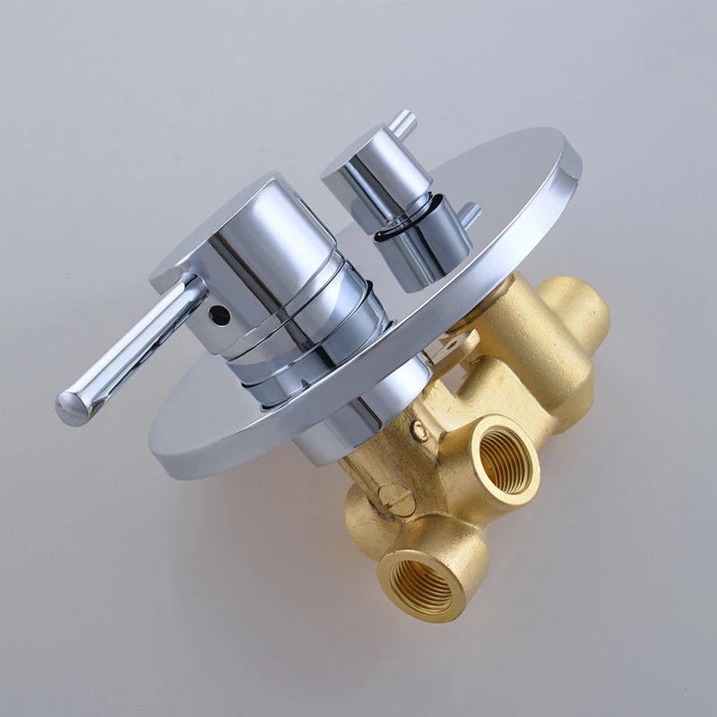 Quyanre Chrome Round Style Shower Faucet Concealed Rainfall