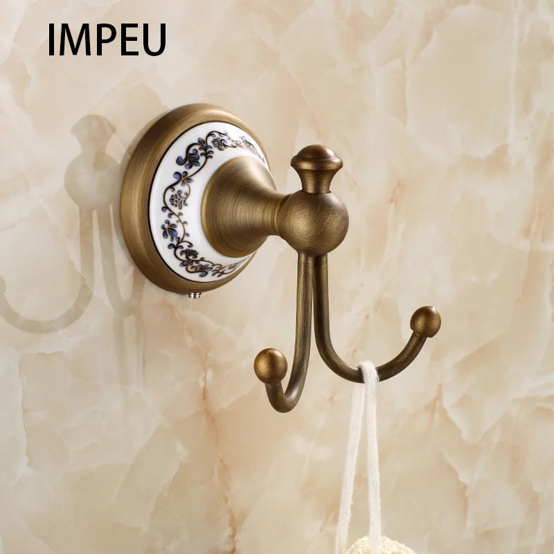 20-Piece Antique Brass Wall Mounted Bathroom Hardware Toilet