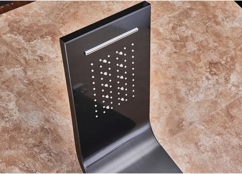 Led Light Shower Faucet Bathroom Waterfall Rain Black