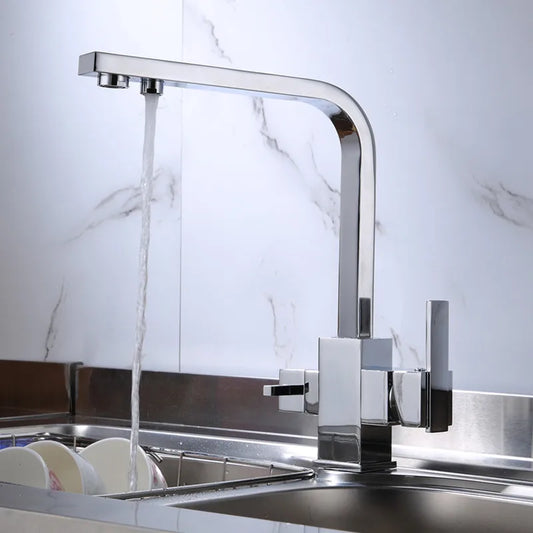 Brushed/Chrome Brass Filter Faucets 360 Rotate Faucets Water
